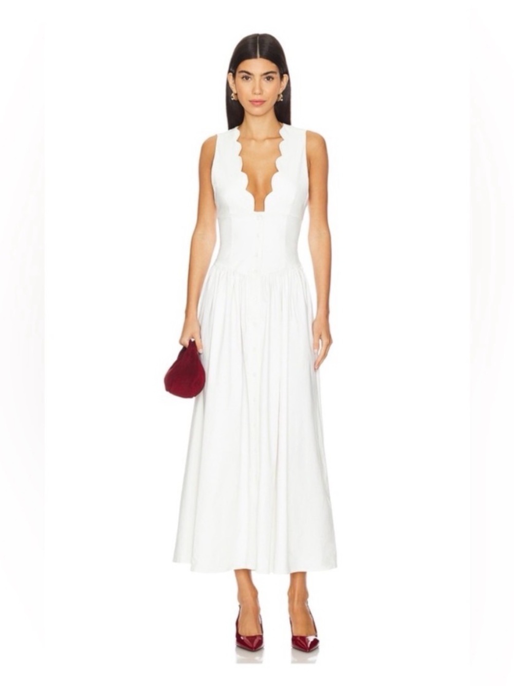 WeWoreWhat x Revolve Button Front Scallop Dress